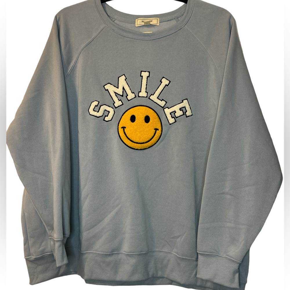 BABY BLUE CHENILLE EMBROIDERED PLUS SIZE SWEATSHIRT 3X
